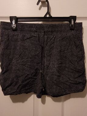 Studio Black Microdot High-Waist Drawstring Shorts
